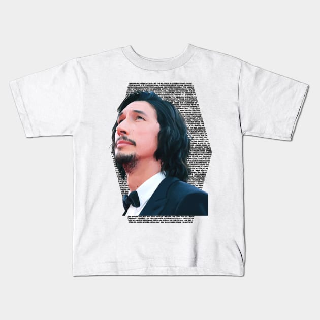 Adam Driver Portrait MTFBWY Kids T-Shirt by fiatluxillust